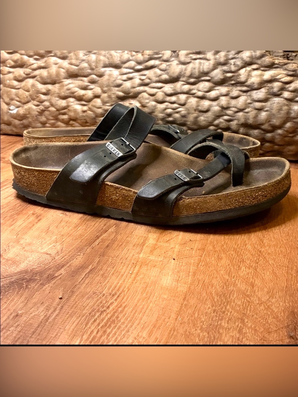 Birkenstock Mayari Black Leather Sandals Comfort Footbed Sandals Women’s 39